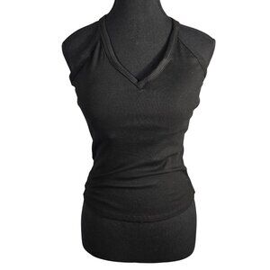 NWT | Danysu V-Neck Tank Top | Built-in Bra | Padded Inserts | Black | Large